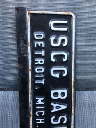 Vintage USCG (UNITED STATES COAST GUARD) Detroit Michigan LICENSE PLATE TOPPER 2