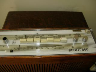 BANG OLUFSEN B&O OLD VINTAGE RADIO BEOLIT 800.  TIP TOP.  TEAK WOOD. 3