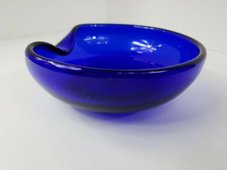 Cobalt Blue Glass Tiffany Co RARE Vintage SIGNED Elsa Peretti Crystal Bowl 10