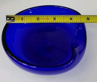 Cobalt Blue Glass Tiffany Co RARE Vintage SIGNED Elsa Peretti Crystal Bowl 4