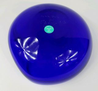 Cobalt Blue Glass Tiffany Co RARE Vintage SIGNED Elsa Peretti Crystal Bowl 6