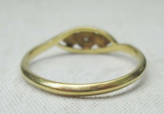 Antique Art Deco 18ct Gold Diamond & Platinum Three Stone Ring Size Q 4