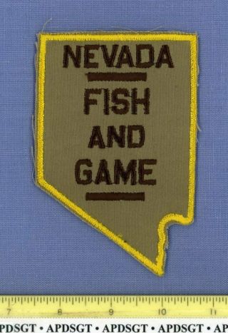 Nevada Dnr Fish & Game (old Vintage) Nevada Police Patch State Shape Cheesecloth