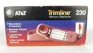 At&t Trimline 230 Memory Telephone Teaberry Vintage Table Wall Open Box