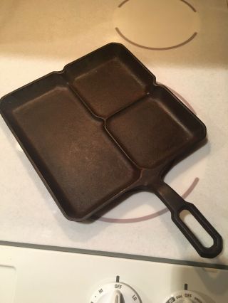 Vintage Griswold Cast Iron 666c Colonial Breakfast Skillet Square Pan Erie Pa