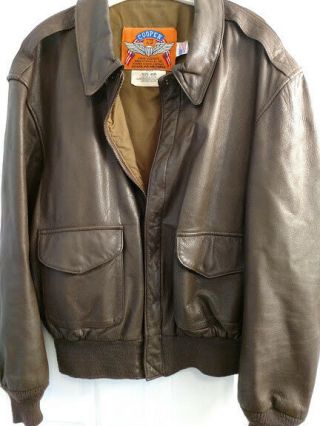 Vintage Cooper Usa Leather Jacket Type A2 Goatskin Air Force Size 48r