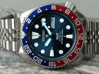 Vintage Seiko 6309 - 7290 Dark Blue Mod Slim Turtle Automatic Men Watch 725643