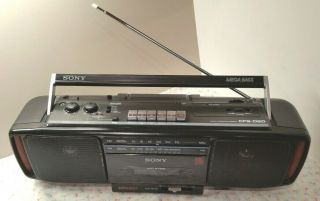 Vintage Sony Cfs - D20 Radio Cassette Recorder Fm Boombox Mega Bass