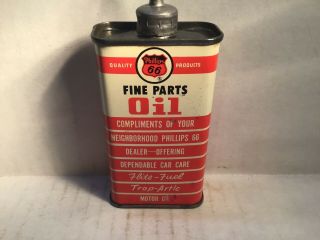 Vintage Phillips 66 Oil Can handy oiler Lead Top 4 oz Rare tin Mobil Shell Mopar 2
