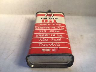 Vintage Phillips 66 Oil Can handy oiler Lead Top 4 oz Rare tin Mobil Shell Mopar 7