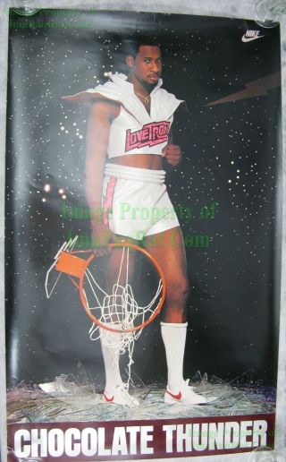 Vintage Darryl Dawkins Chocolate Thunder Nike Poster Never Hung Nitf