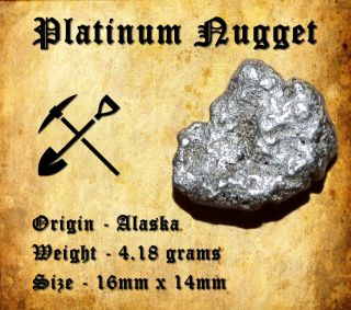 4.  18 Grams Extremely Rare Platinum Nugget From Alaska Better Than Gold
