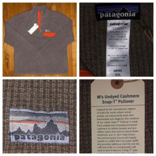 Nwt Patagonia Men’s Rare Undyed 100 Cashmere Waffle Snap Synchilla Sweater Xxl