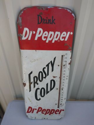 Vintage 1955 Dr Pepper Thermometer Drink Dr Pepper Frosty Cold Sign Ts