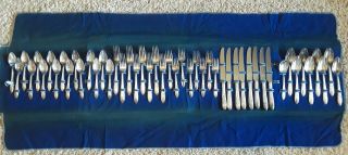 Set Of 49 National Silver Co 1937 Roses & Leaf Pattern A1 Flatware Silverware