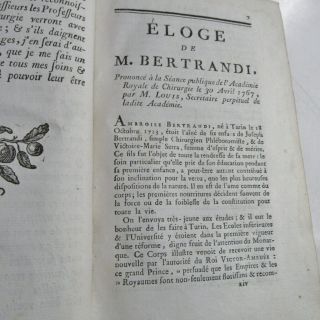 BERTRANDI - OPERATIONS DE CHIRURGIE/1769/RARE 1st Ed.  /4 ENGRAVED PLTS/FINE LEATHER 12
