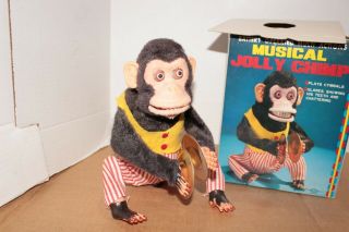 VINTAGE JAPAN Musical Jolly Chimp Monkey With Box 2