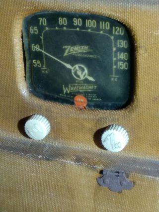 Vintage 1940s ZENITH Long Distance Radio w Wavemagnet Mod 6G501M 15 