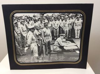 Vintage 8x10 Photo Japanese Surrender 1945 Uss Missouri Macarthur Military