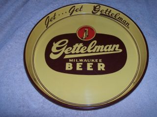 Vintage A.  Gettelman Metal Beer Tray Milwaukee,  Wi Rare - 11.  5 " Round
