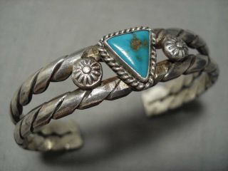 Incredible Double Coil Vintage Navajo Sterling Silver Native American Bracelet