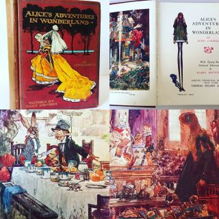 Alice In Wonderland Carroll Harry Rountree 1st 92 Colour Illustrations 1908 Rare