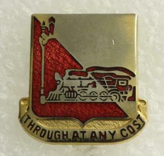 Vintage Us Military Dui Pin 714th Transportation Battalion Through At Any Cost
