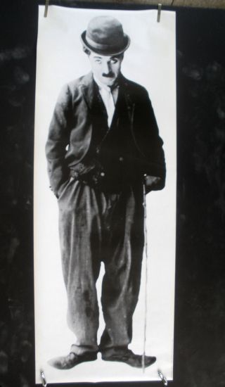 Rare Charlie Chaplin 1979 Vintage Big Life Size Pin Up Poster