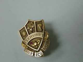 Vintage 10k Gold Servire Ecu School Of Nursing Pin 1960