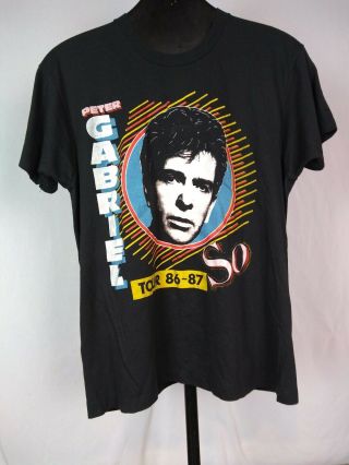 Vintage Peter Gabriel Concert T Shirt 80s Made Usa Unbranded 1986 - 1987