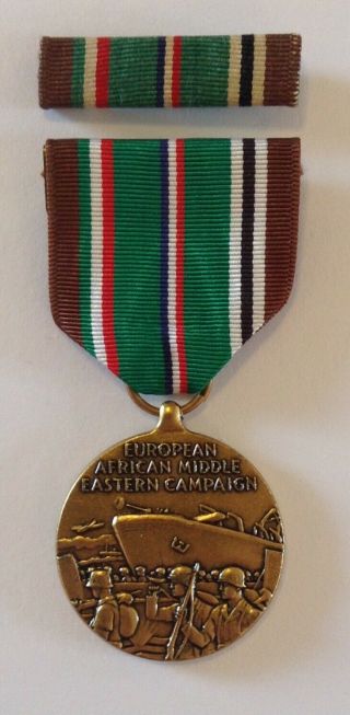 Wwii Ww2 European African Middle Eastern Campaign Full Size Medal And Ribbon Usa