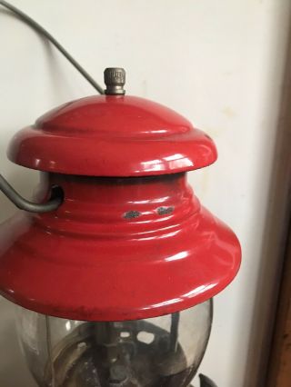 Coleman Vintage Lantern Single Mantle RED 200A 12/1955 Camping Gas Light USA 2