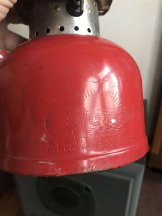 Coleman Vintage Lantern Single Mantle RED 200A 12/1955 Camping Gas Light USA 5