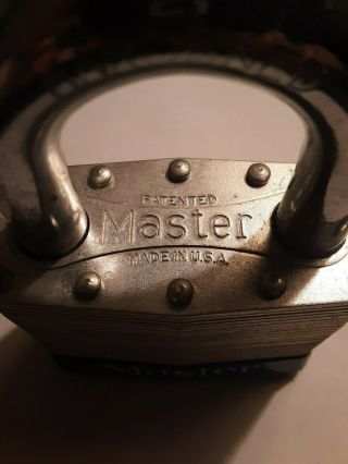Vintage Master Lock No.  19 Heavy Duty High Security Padlock 2