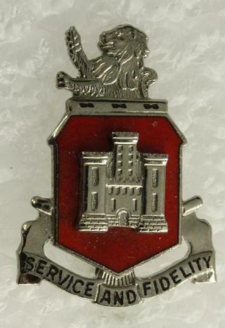 Vintage Us Military Dui Pin 113th Engineer Battalion Service And Fidelity