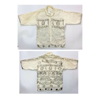 Vintage Jean - Charles De Castelbajac Mens Linen Shirt Run After The Moon Heart L