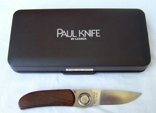 Vtg.  Usa Gerber Paul Knife Model 2 Pw 1 Stamp W/hardcase Box N/r