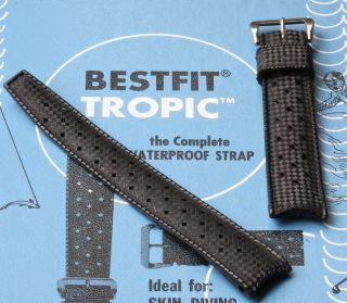 Long Length 19mm curved ends Tropic Swiss vintage divers watch band 1960/70s NOS 6