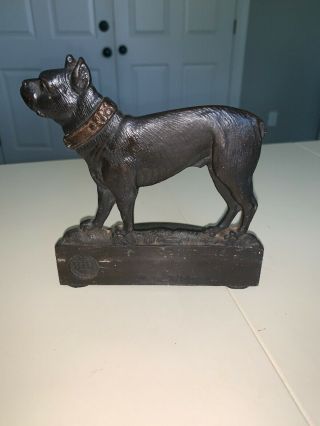 Vintage Cast Iron Bradley & Hubbard B&h Boston Terrier Dog Bookend Doorstop Usa