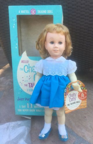 Mattel 1960’s Chatty Cathy Doll In Box/ Hang Tag
