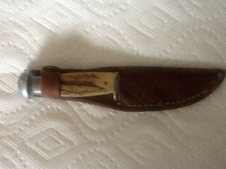 Vintage Case Xx Knife Fixed Blade With Tooled Leather Sheath
