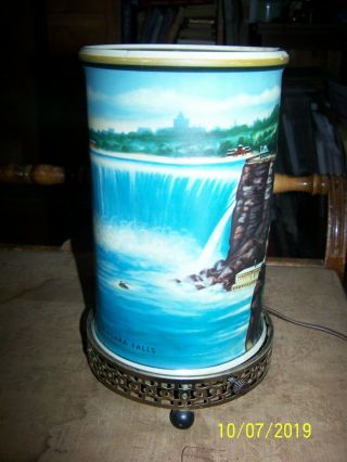 Vintage ECONOLITE Motion Lamp 1955 Niagara Falls Waterfall Light Mid Century 3