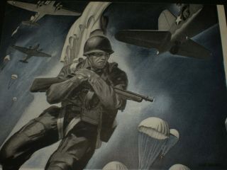 1944 PARATROOPER JOHNNY SKYTROOPER WWII STANDARD PARACHUTE vtg Trade print ad 2