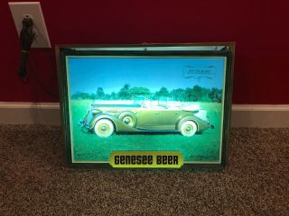 Rare Vintage Genesee Beer York 1930s Packard Lighted Advertising Sign