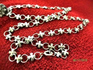 Antique Jerusalem Crusader Cross Necklace Chain 900 Silver 2