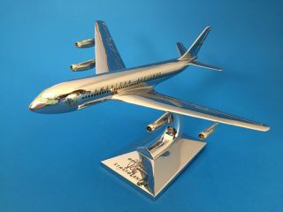 Vtg Allyn Sales Boeing B - 707 Stratoliner Chrome Airplane Desk Model