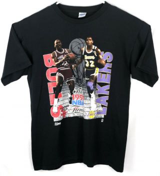 Vtg 1991 Salem Sportswear Michael Jordan Magic Johnson Nba Finals T - Shirt Xl