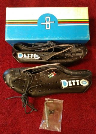 Vintage Detto Pietro Milano,  Italy Bicycle Cycling Shoes Size 45