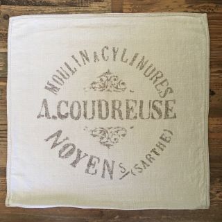 EUC Restoration Hardware VINTAGE FRENCH MILL LINEN MOULINS Pillow Cover 21” Sq 2