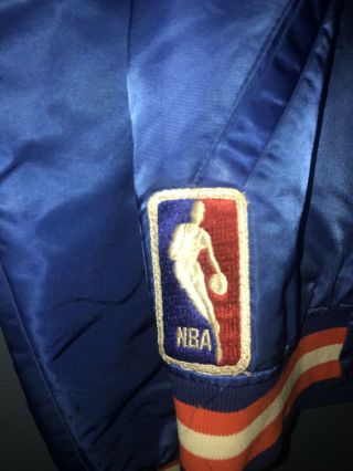 VTG 80s 90s Starter NBA York Knicks Nylon Satin Bomber Jacket Blue Medium 3